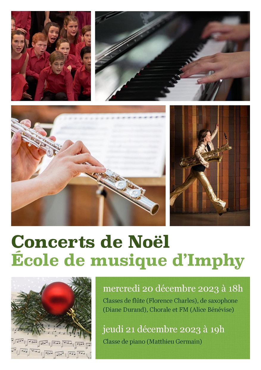 Affiche concert de noël de l'école de musique