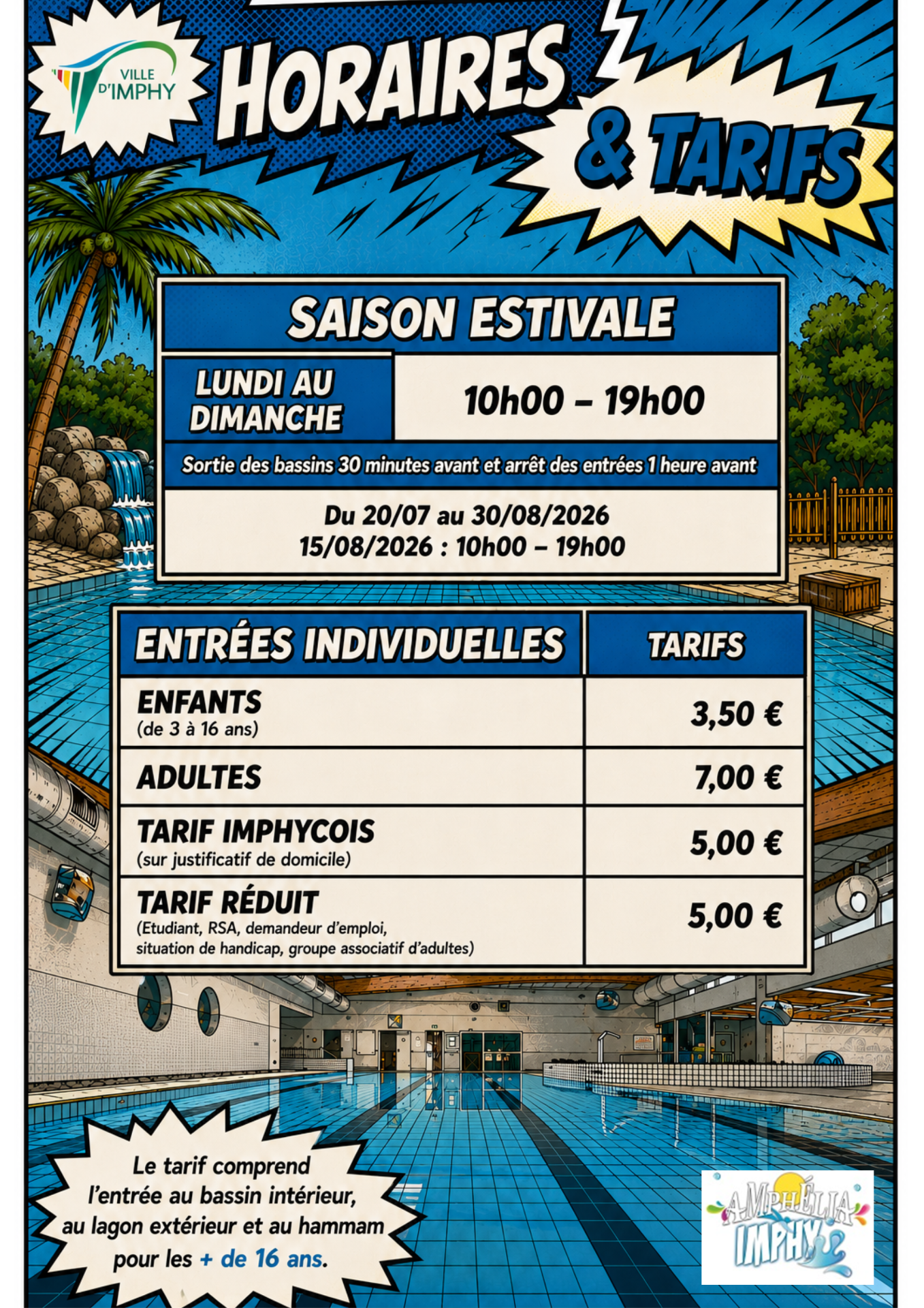 Tarifs et horaires amphelia