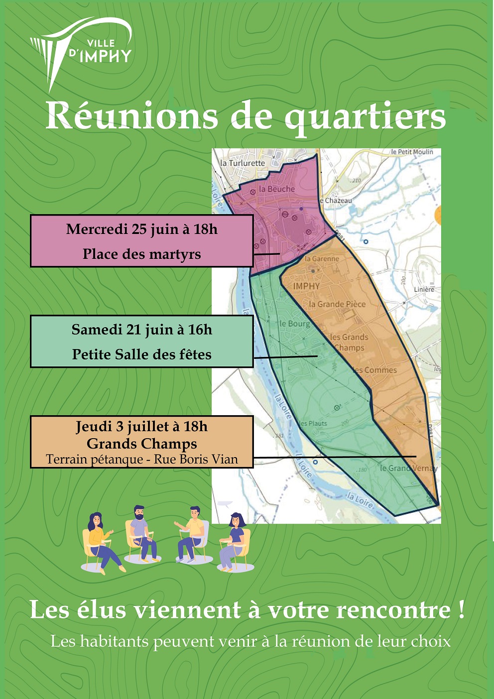 Affiche réunions de quartiers 2025